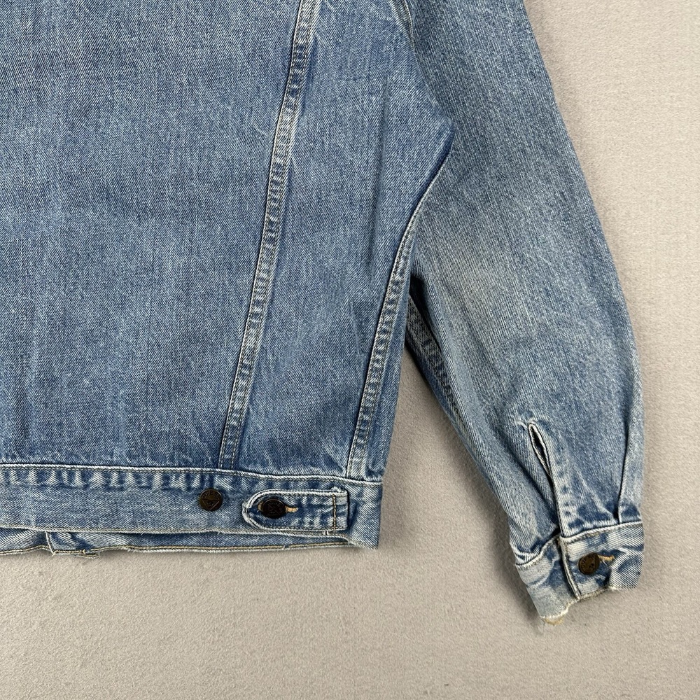 Vtg Guess Denim Trucker Jacket Men's Small Blue Denim Georges Marciano - Picture 14 of 16